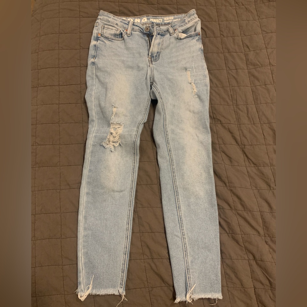 S.O.N.G. high waist light wash skinny jeans